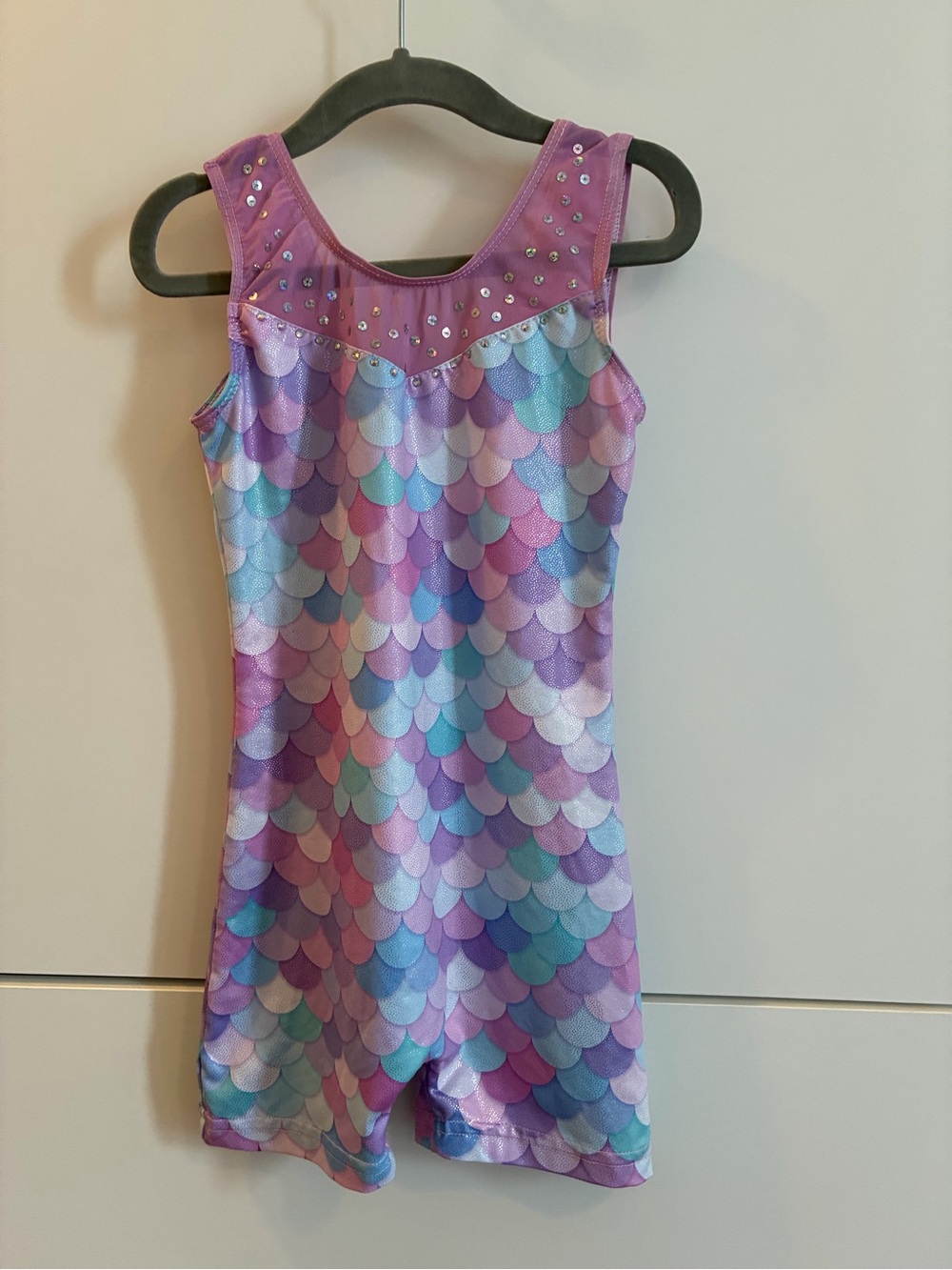 Mermaid Scale Purple Multicolor Kids Dance Gymnastics Leotard - 110 (4T/5T)